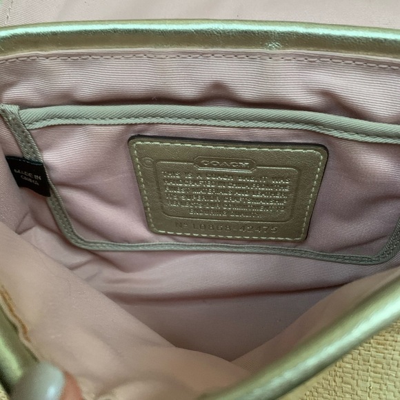 COACH Parker Gold Straw Leather Bag - Picture 8 of 8